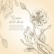Vector card with graphic stylized cherry blossom N3