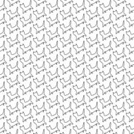 Pattern with black contour cats
