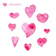 Watercolor heart set N5