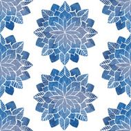 Seamless pattern with hand-drawn watercolor blue flowers N2