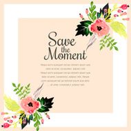 Vector invitation card with watercolor elements N6
