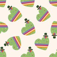 love heart cartoon seamless pattern background N21