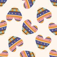 love heart cartoon seamless pattern background N23