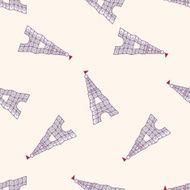 Eiffel Tower cartoon seamless pattern background