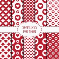 Set of red romantic seamless pattern with hearts Wrapping paper N2