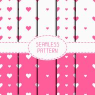 Set of pink romantic seamless pattern with hearts Wrapping paper N3