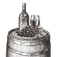 wine on a white background sketch