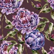 Seamless pattern with flowers Watercolor illustration N28