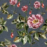 Seamless pattern with flowers Watercolor illustration N29