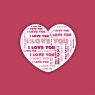 Love with words drawing an heart