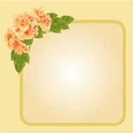 Golden frame with yellow hibiscus vector N2
