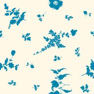 Seamless floral pattern with silhouette flower elements