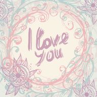 I love you Greeting Card template vintage hand lettering calligraphy N2