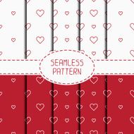 Set of red romantic seamless pattern with hearts Wrapping paper N4
