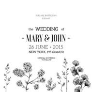 Hand drawn floral wedding invitaion composition Floral template Vector illustration N2