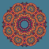 Round ornament pattern with floral decorative elements N5