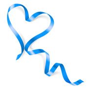 Heart made of blue ribbon
