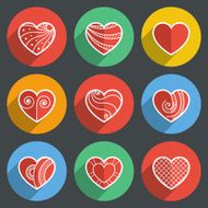 Set of Flat Heart Icons N3