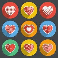 Set of Flat Heart Icons N4