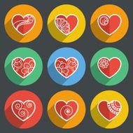 Set of Flat Heart Icons N5