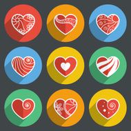 Set of Flat Heart Icons N6