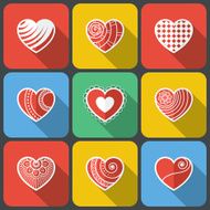 Set of Flat Heart Icons N7
