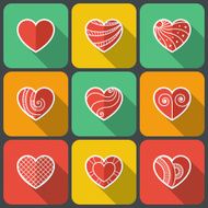 Set of Flat Heart Icons N8