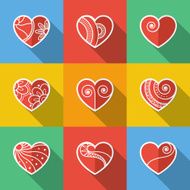 Set of Flat Heart Icons N9