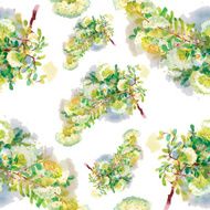 Floral seamless wallpaper in watercolor style N18