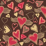seamless doodle colorful hearts N2