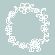 Hand drawn floral round frame N18
