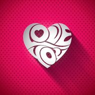 Valentines Day illustration with 3d Love You typography design