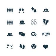 couple love icons set N3