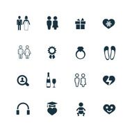 couple love icons set N4