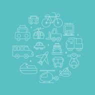 transportation line icon circle set N4