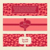 Set of templates horizontal cards on Valentine&#039;s Day Different labels