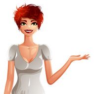 Attractive white-skin smiling woman upper body portrait Colorf N2