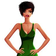 Sexy woman vector upper body portrait Gorgeous lady N2