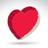 3d mesh stylish web red love heart sign isolated N10