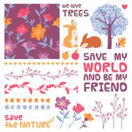 Vector set Save the nature concept