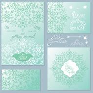 Set of Wedding invitation cards with floral elements N3