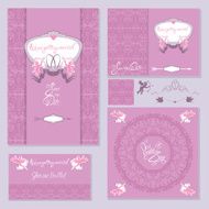 Set of Wedding invitation cards