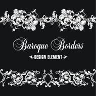 Ornamental border frame Baroque pattern Vector seamless