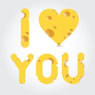 Vector valentines day - cheese illustration N2