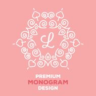 Premium quality monogram design template 6 Creative concept