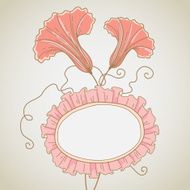 Floral greeting card with frame N3