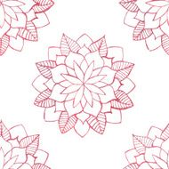Seamless pattern with hand-drawn watercolor pink flowers N2