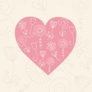 Cute vector background with vintage hearts N5
