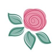 Abstract rose flower Vector illustration N2