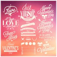 Valentines day illustrations and typography elements N4